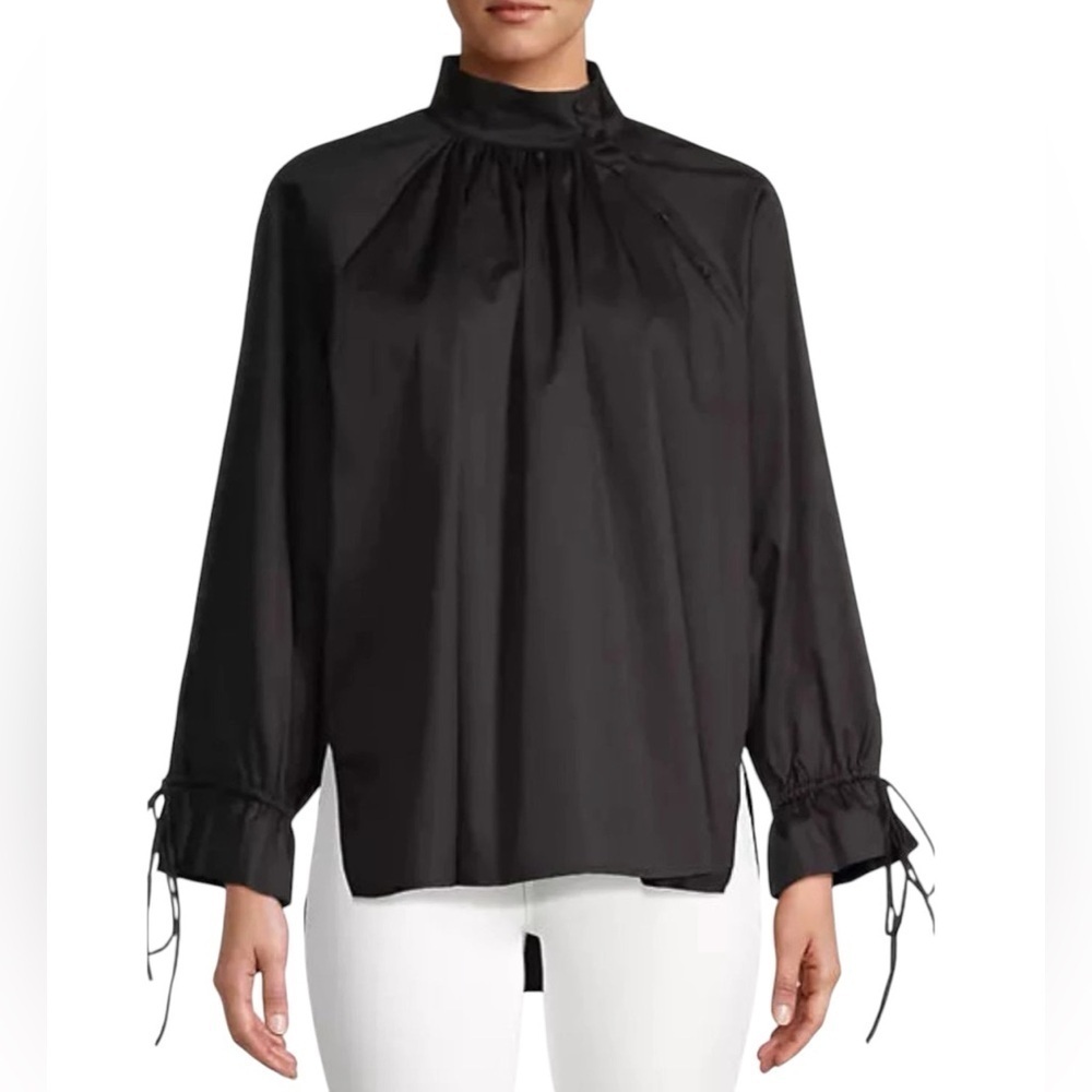 Harshman New NWT Black 100% Cotton Bianca Blouse Plus 3X